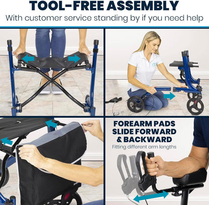 Senior Upright Mobility Walker With Seat - 300lb Capacity - Canva Home