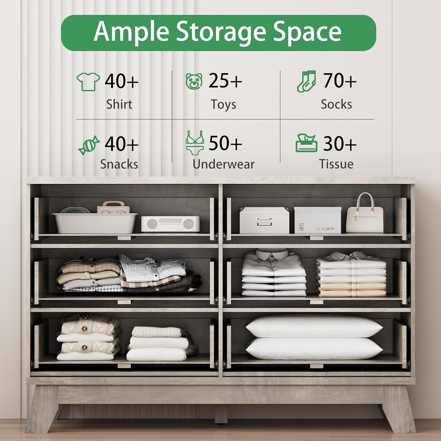 48" Wide Modern Chest of Drawers with Metal Handle - Canva Home