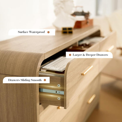 EliteSet Curved 6-Drawer Dresser - Canva Home