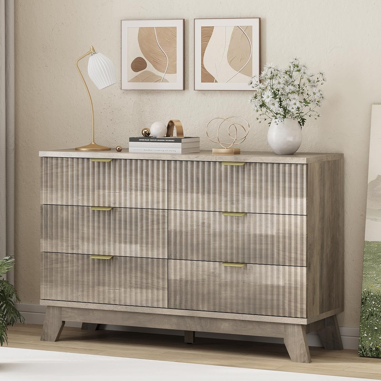 48" Wide Modern Chest of Drawers with Metal Handle - Canva Home