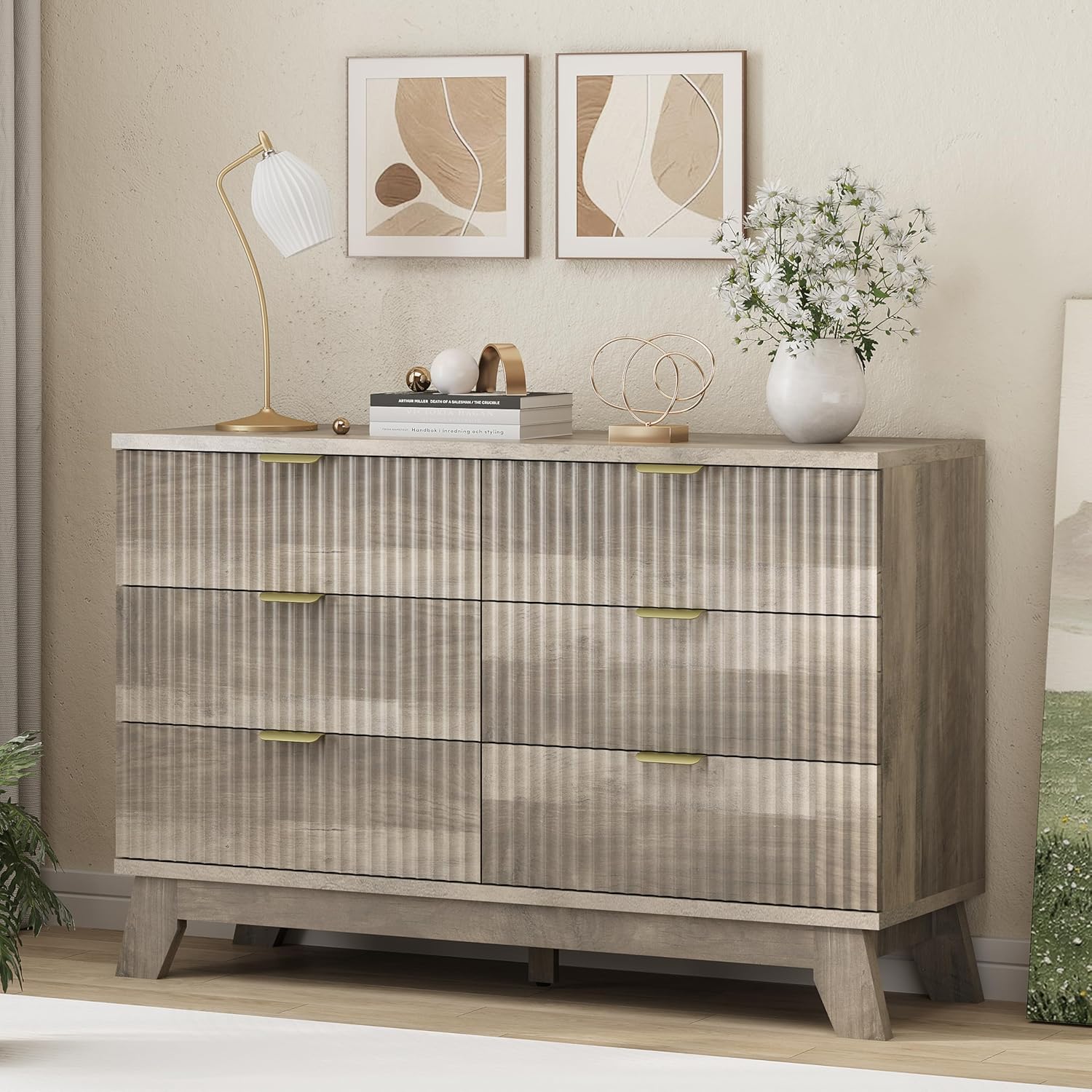 48" Wide Modern Chest of Drawers with Metal Handle - Canva Home