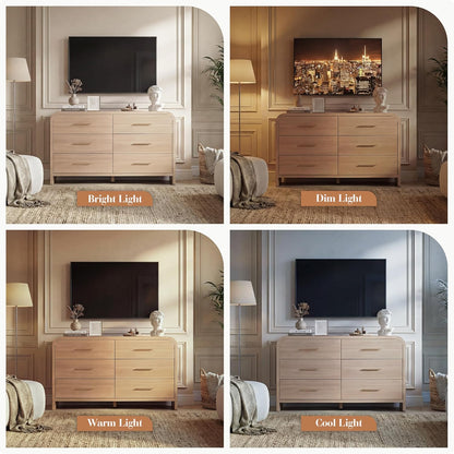 EliteSet Curved 6-Drawer Dresser - Canva Home
