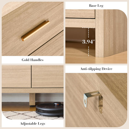 EliteSet Curved 6-Drawer Dresser - Canva Home