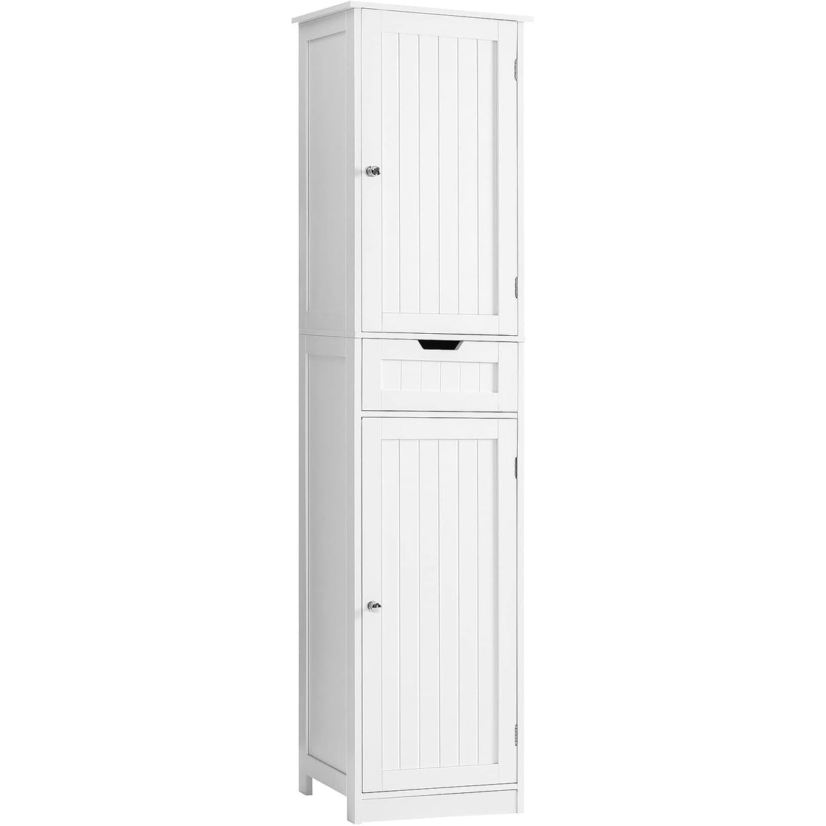 Ludmila 67" Tall Slim Linen Cabinet with 2 Doors & Drawer, White