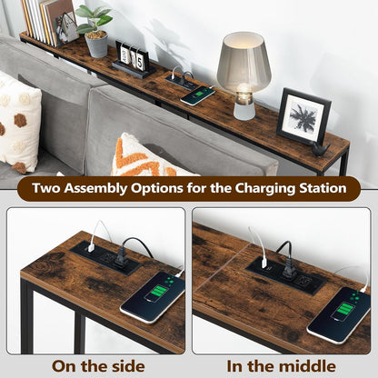 Juliette 70.9" Narrow Console Table with Outlet & USB-C