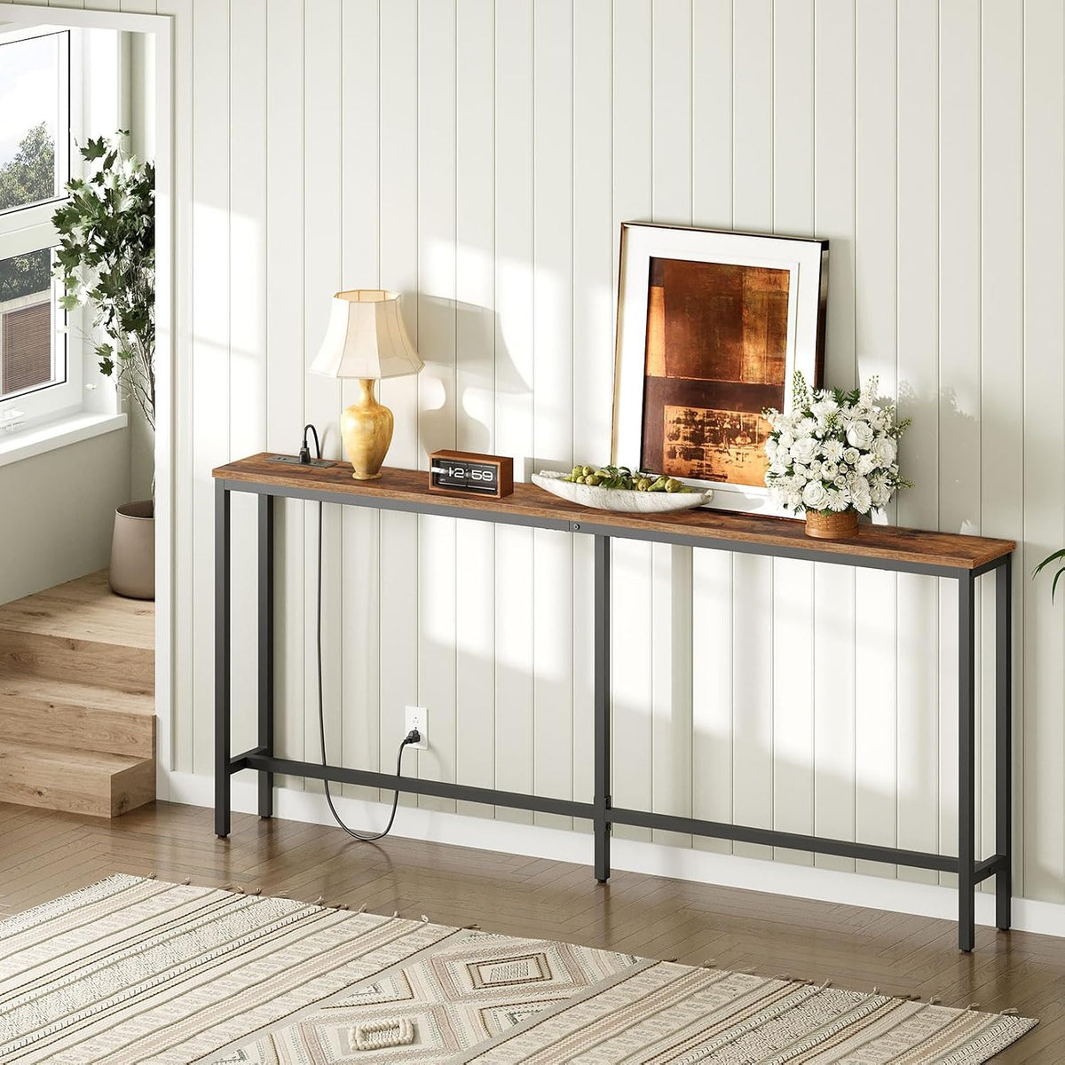 Juliette 70.9" Narrow Console Table with Outlet & USB-C