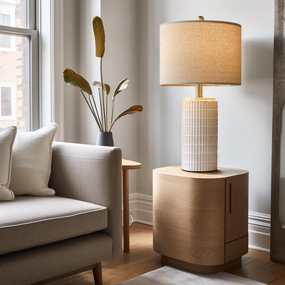 Fiorella 23" Textured Ceramic Table Lamps, Set of 2