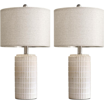 Fiorella 23" Textured Ceramic Table Lamps, Set of 2