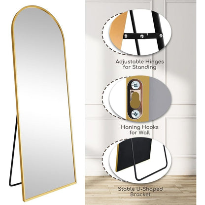 Celestine 70" x 26" Gold Arched Full Length Floor Mirror