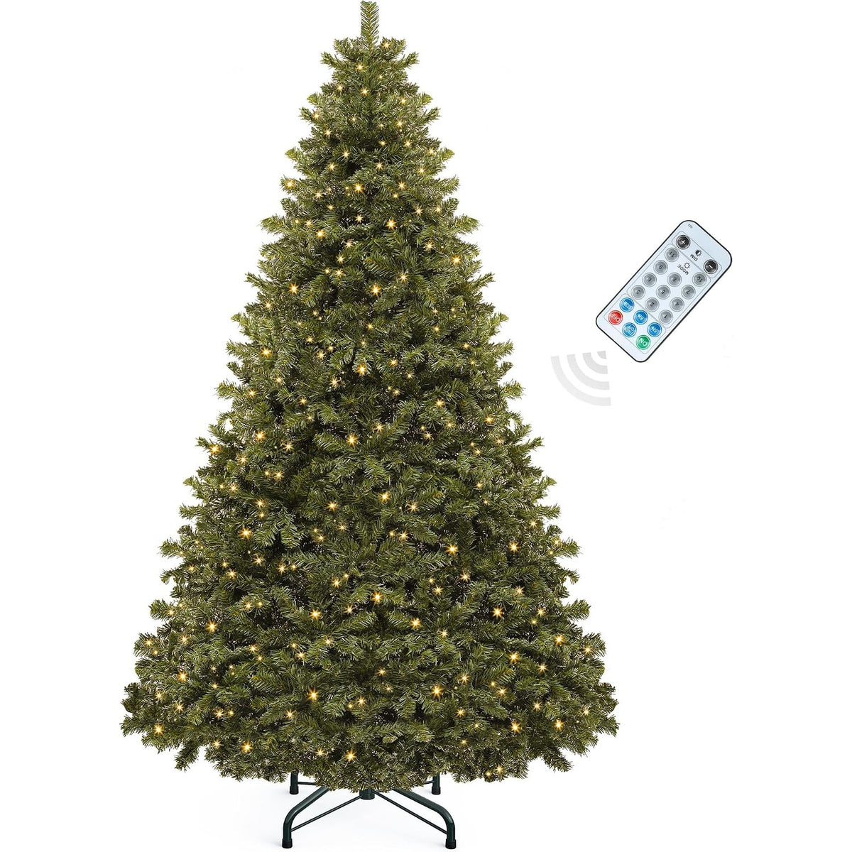 Noelle 7.5 ft Pre-Lit Spruce Christmas Tree with Remote, 550 Dual-Color LEDs