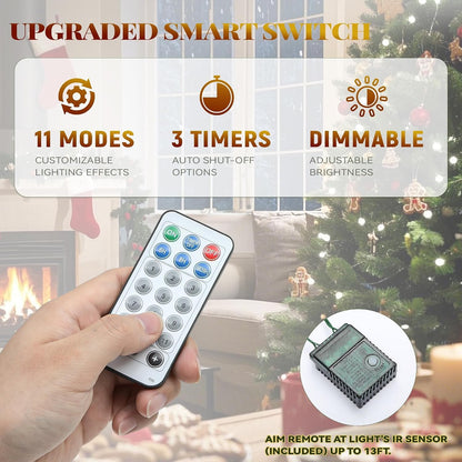Noelle 7.5 ft Pre-Lit Spruce Christmas Tree with Remote, 550 Dual-Color LEDs