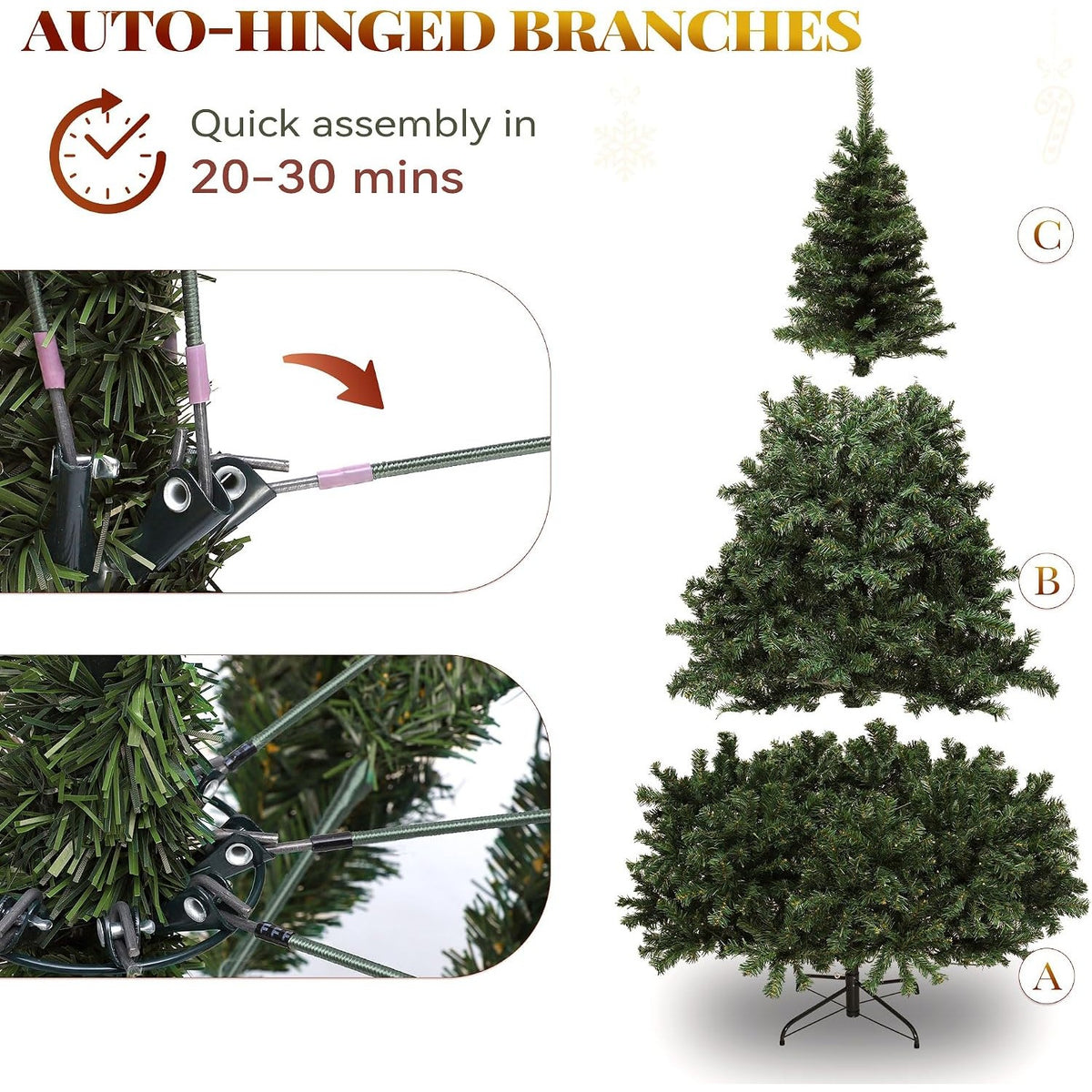 Noelle 7.5 ft Pre-Lit Spruce Christmas Tree with Remote, 550 Dual-Color LEDs