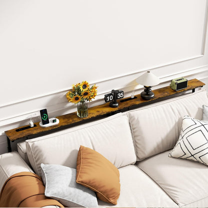 Lavinia 90" Height-Adjustable Console Table Set of 2 with Outlets