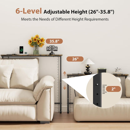 Lavinia 90" Height-Adjustable Console Table Set of 2 with Outlets