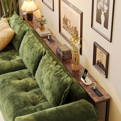 Lucinda 102.4" Height-Adjustable Behind Couch Table with Outlets