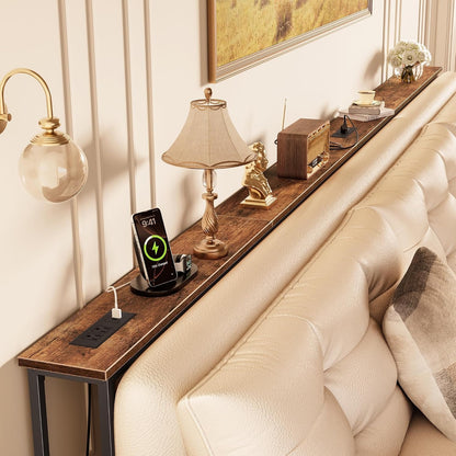 Ingrid 118" Extra-Long Sofa Table with 2 Charging Stations