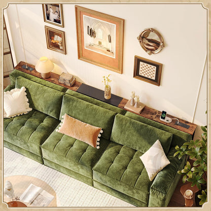 Marcella Adjustable-Length 86.6"-110.2" Sofa Table with Outlets
