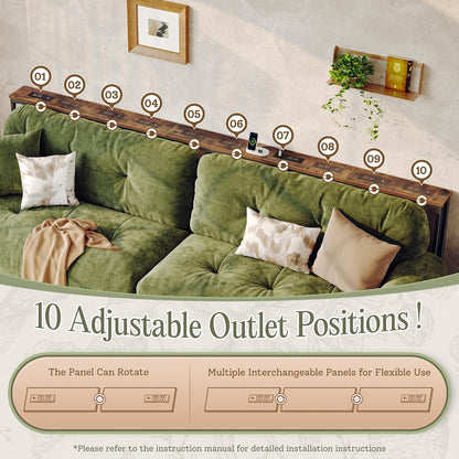 Harriet 110.2" Behind Couch Table with Outlets & Anti-Bump Pads