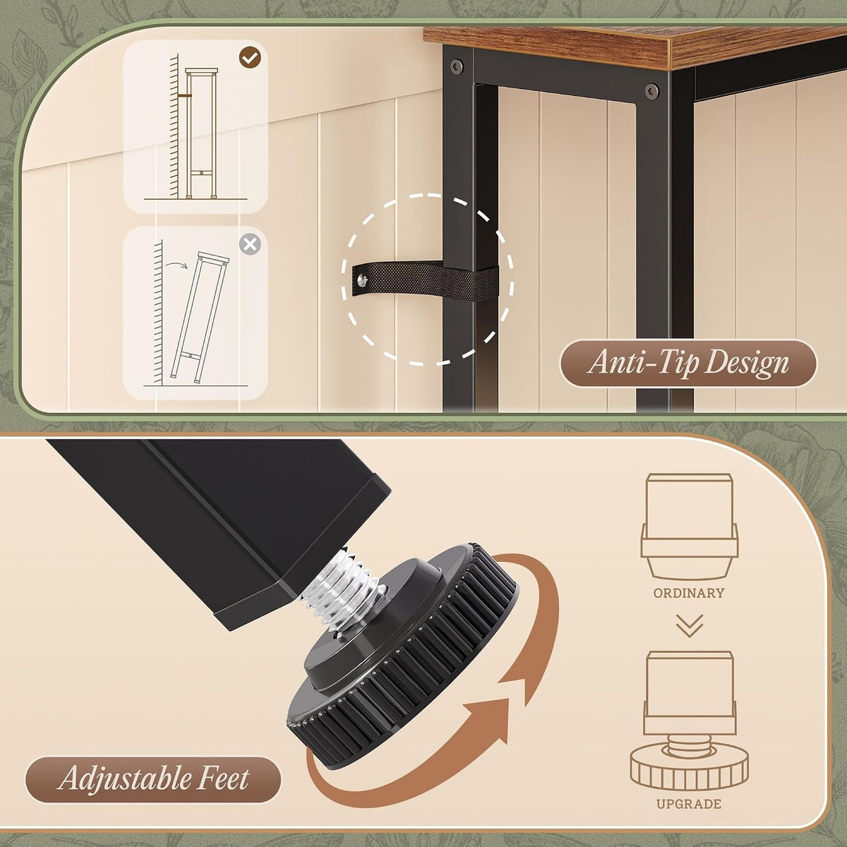 Harriet 110.2" Behind Couch Table with Outlets & Anti-Bump Pads