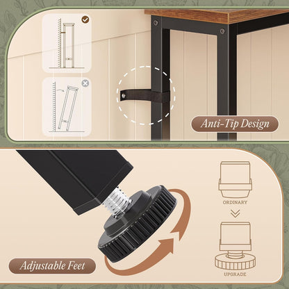 Harriet 110.2" Behind Couch Table with Outlets & Anti-Bump Pads