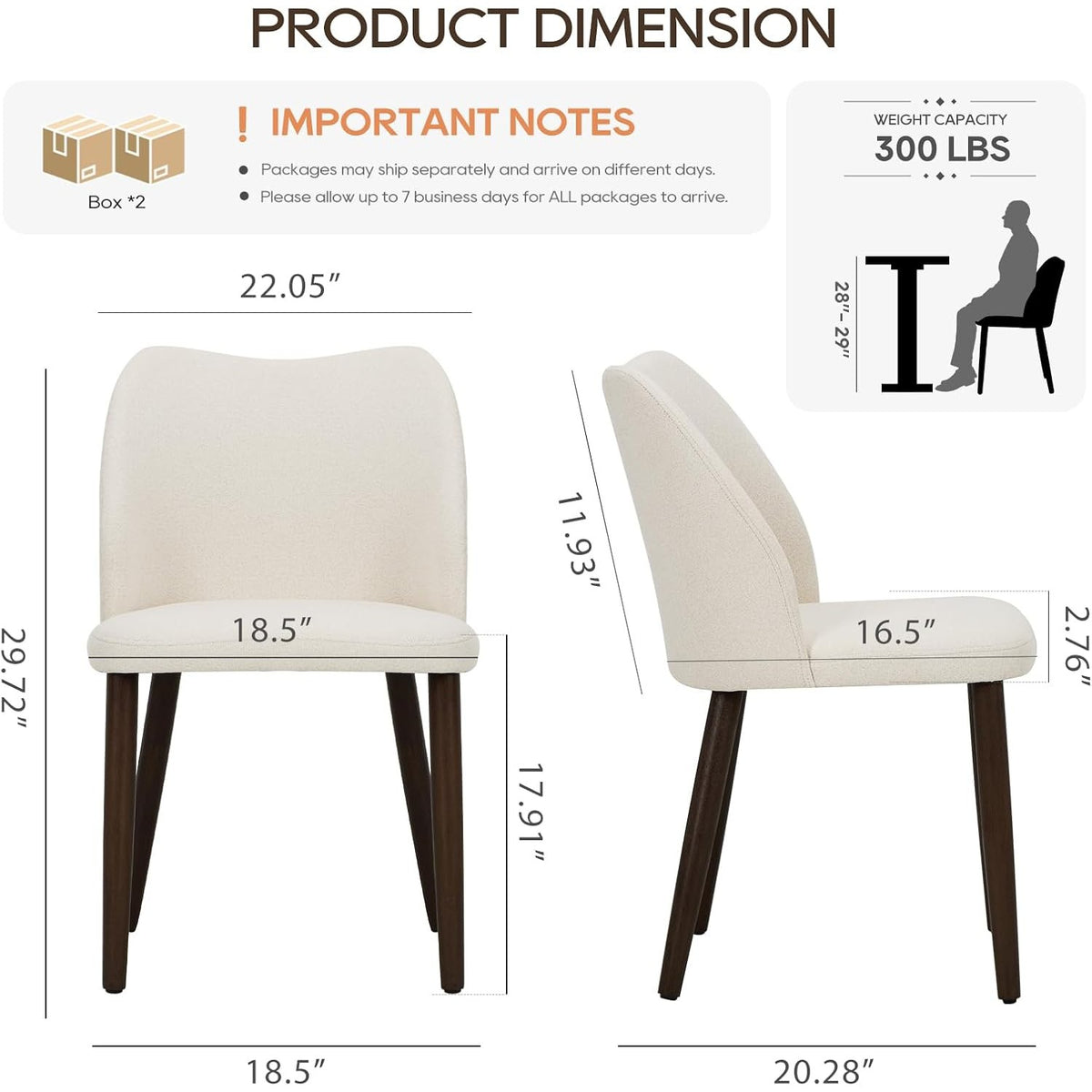 Clementine Curved-Back Upholstered Dining Chairs, Set of 4, Cream