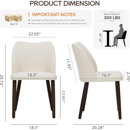 Clementine Curved-Back Upholstered Dining Chairs, Set of 4, Cream