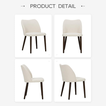 Clementine Curved-Back Upholstered Dining Chairs, Set of 4, Cream