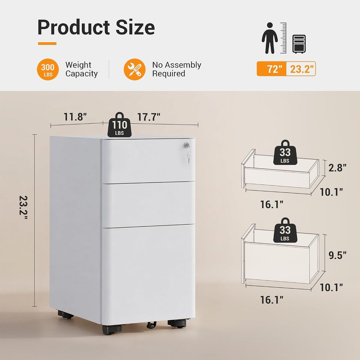 Corinne file cabinet dimensions 11.8 x 17.7 x 23.2 inches