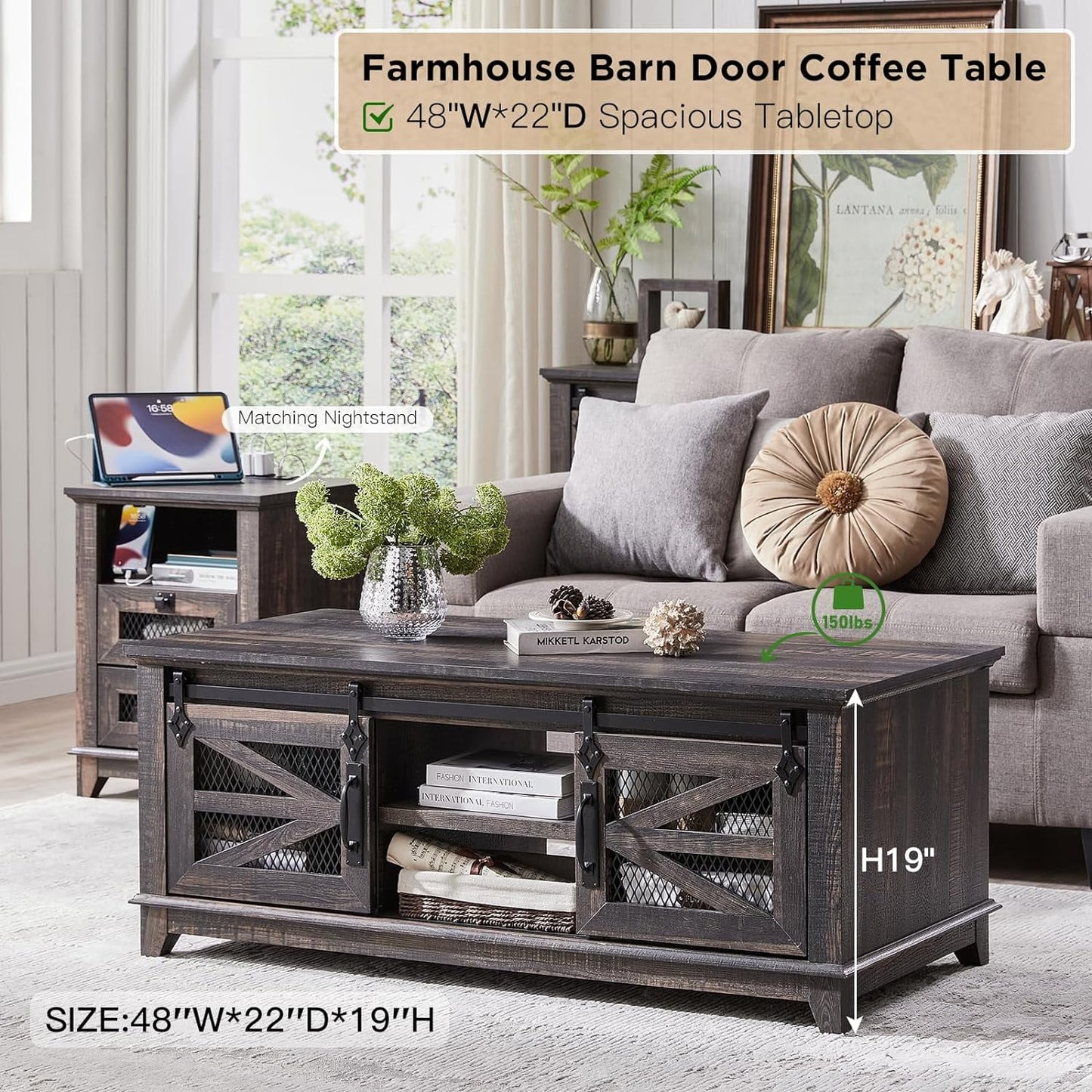 Ellis Rustic Farmhouse Coffee Table