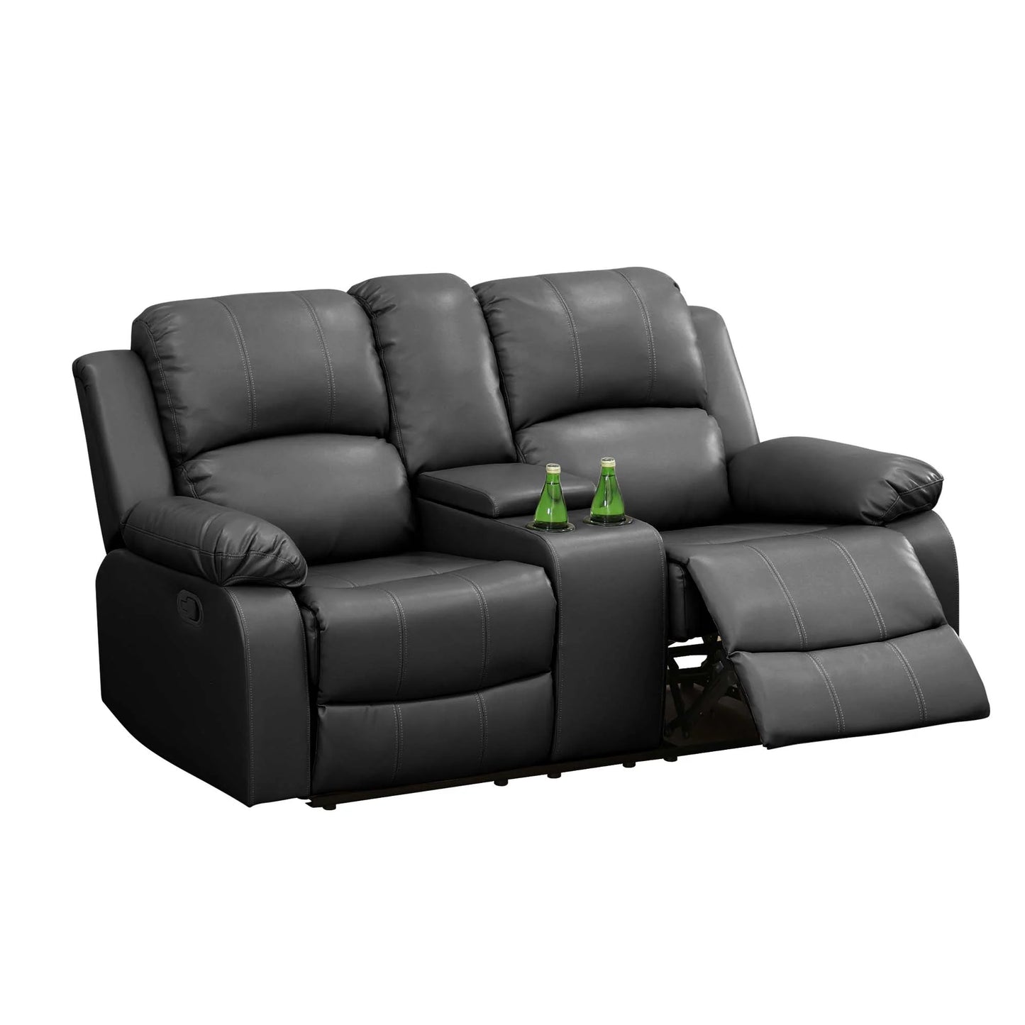 Rowe Leather Recliner Loveseat With Console