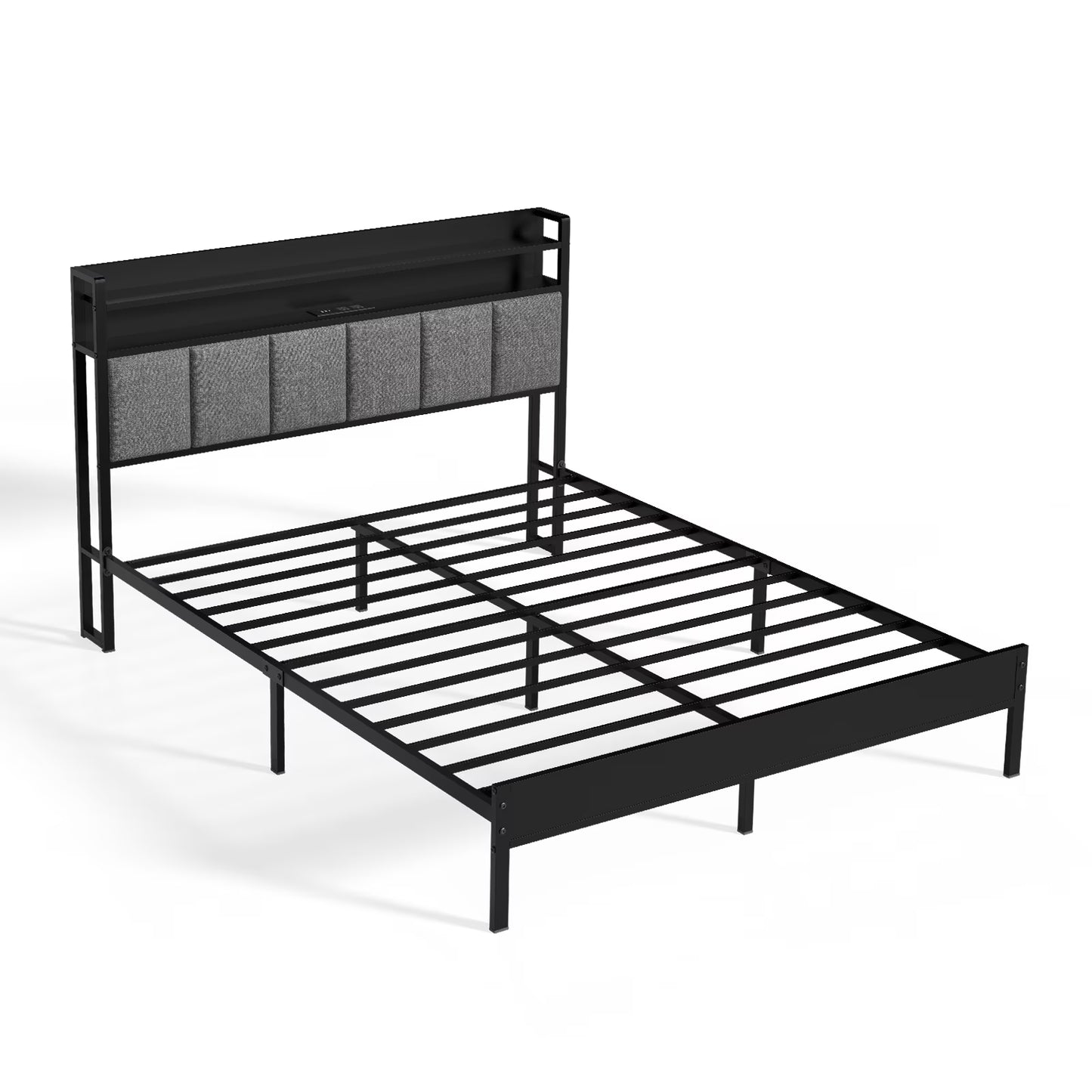Queen Bed Frame with LED Lights Headboard - Canva Home