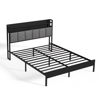 Queen Bed Frame with LED Lights Headboard - Canva Home