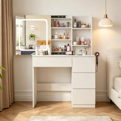 Make Up Vanity Desk with Charging Station - Canva Home