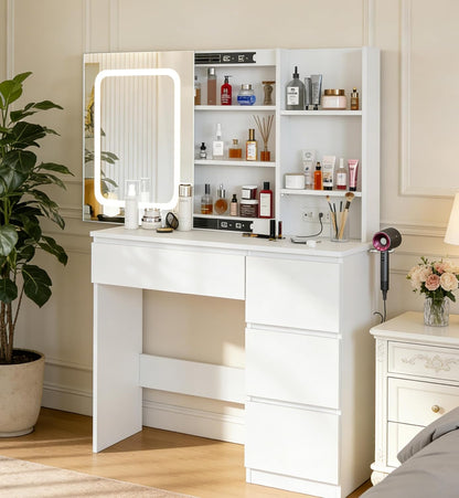 Make Up Vanity Desk with Charging Station - Canva Home