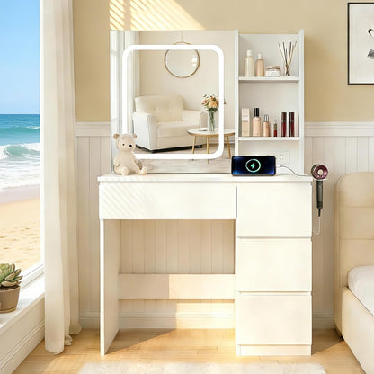 Make Up Vanity Desk with Charging Station - Canva Home