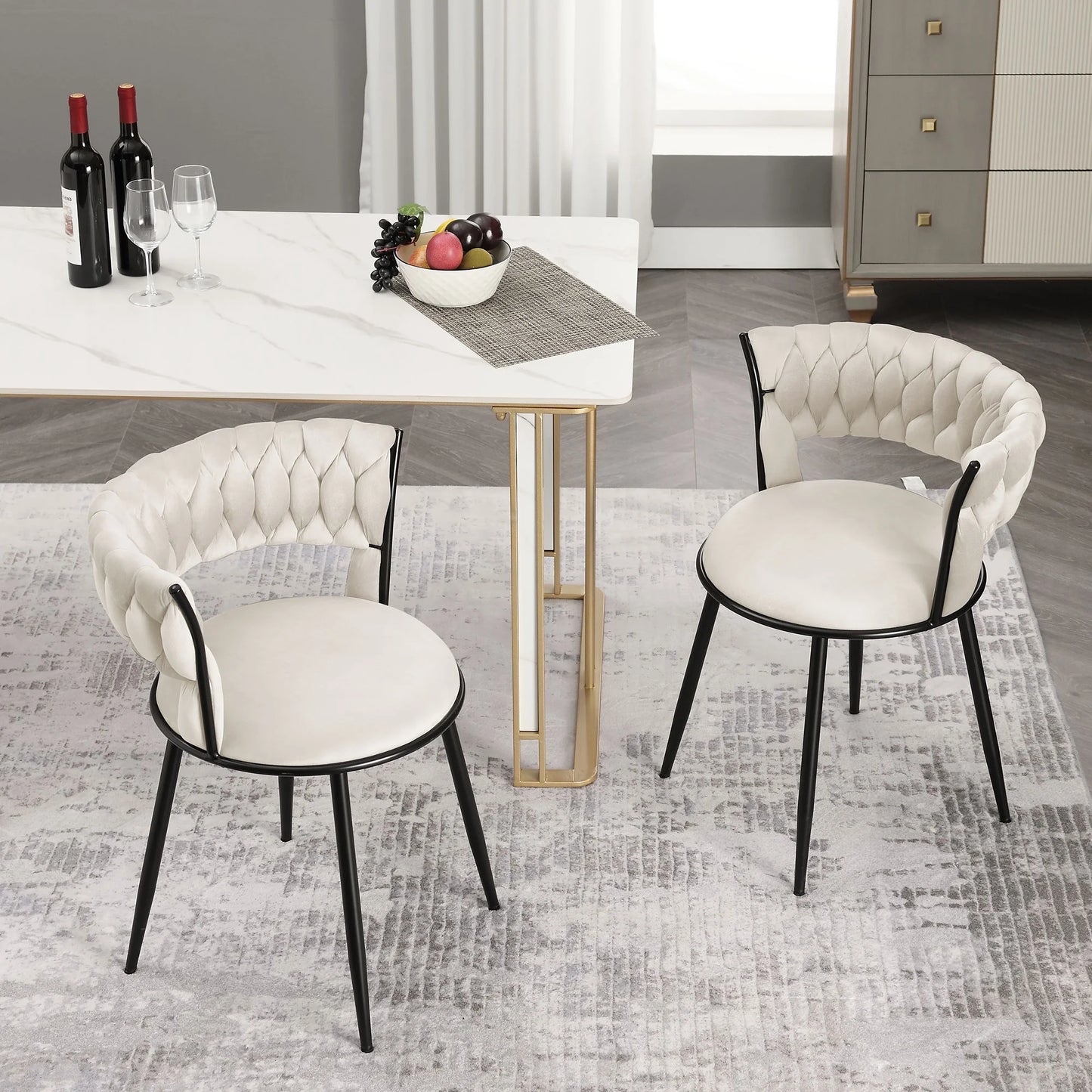 Petty Velvet Modern Dining Chair (Set of 2)