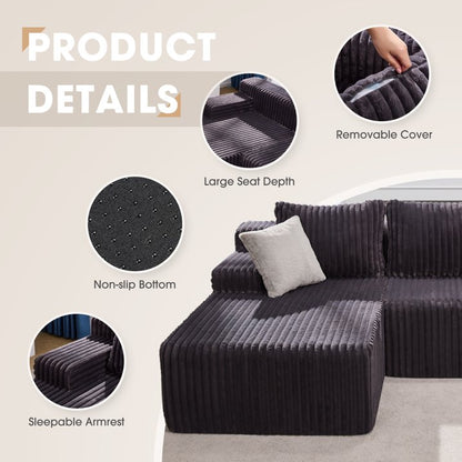 Modular 2 L-shaped Sectional Sofa