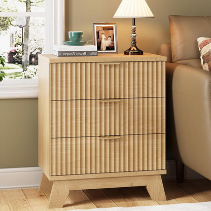 24" Wide Side Table with 3 Large Storage Drawers - Canva Home