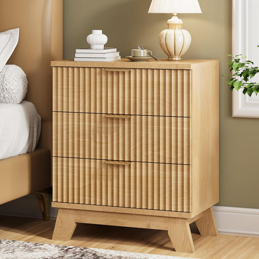 24" Wide Side Table with 3 Large Storage Drawers - Canva Home