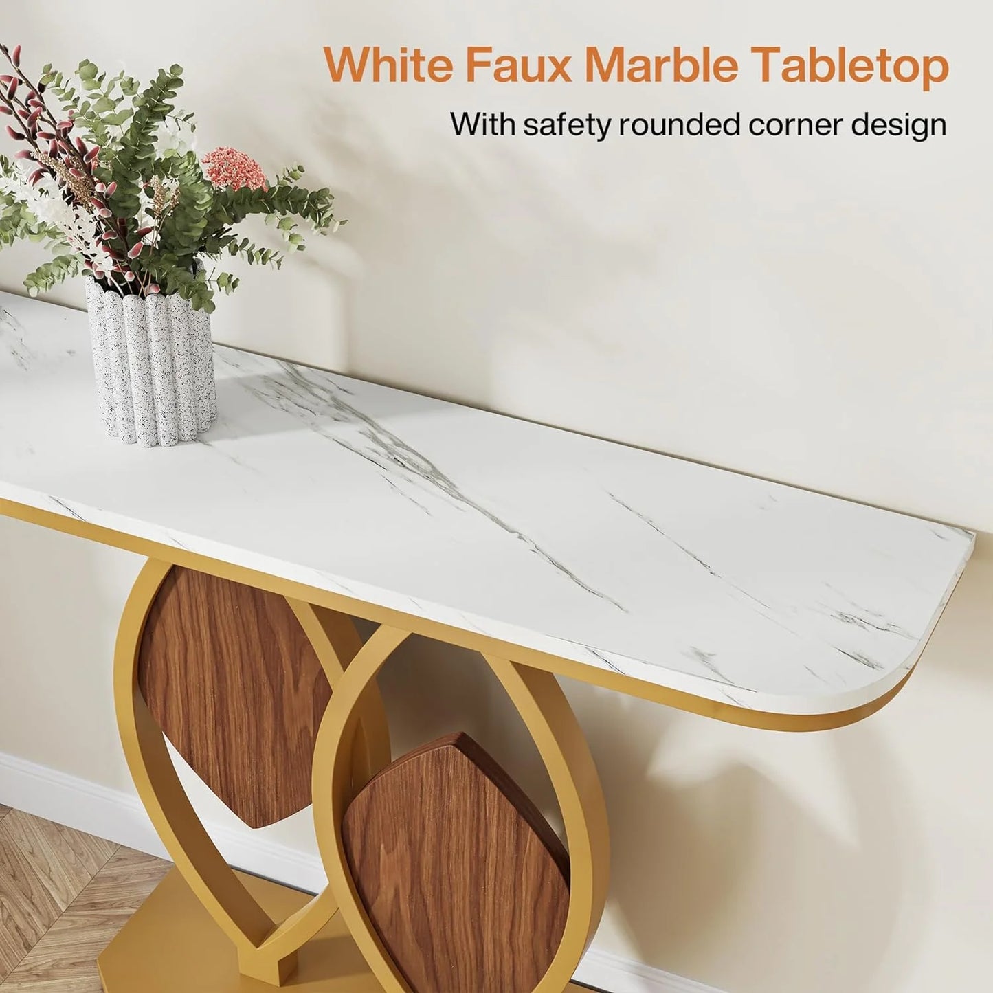 Asa Modern Marble Narrow Entryway Table