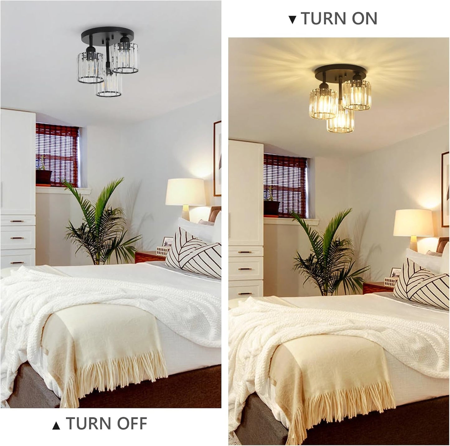 Crystal Semi Flush Mount Ceiling Light - Canva Home