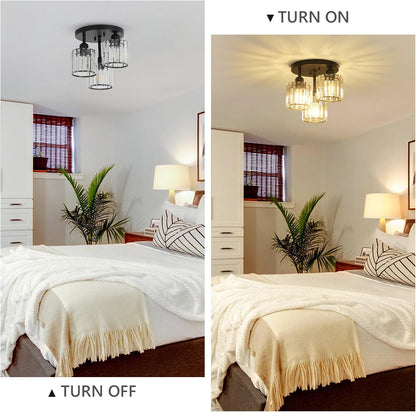 Crystal Semi Flush Mount Ceiling Light - Canva Home