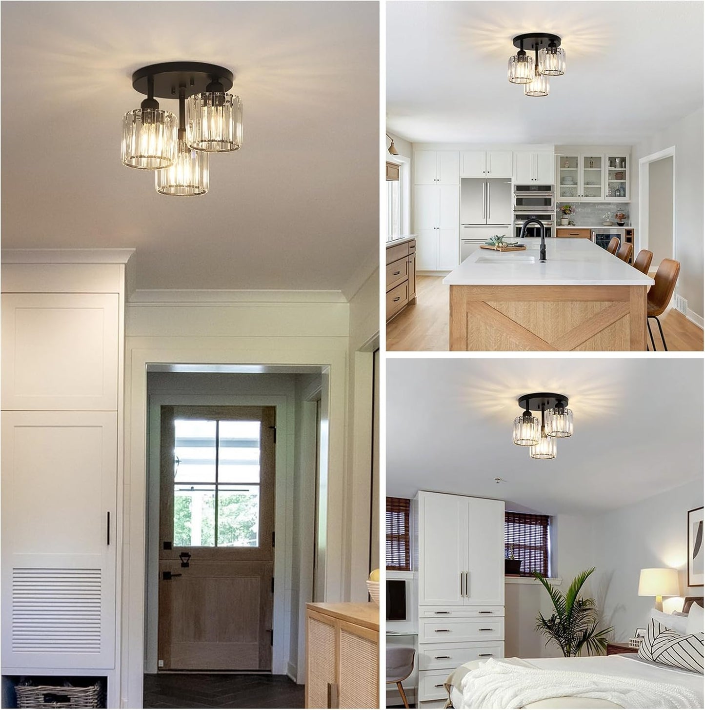 Crystal Semi Flush Mount Ceiling Light - Canva Home