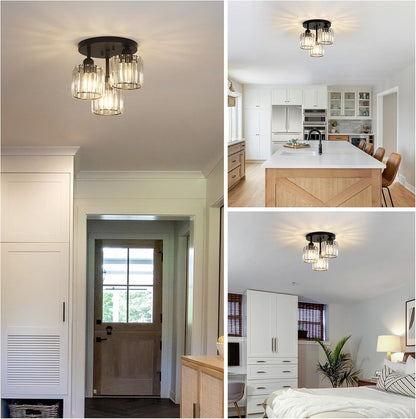 Crystal Semi Flush Mount Ceiling Light - Canva Home