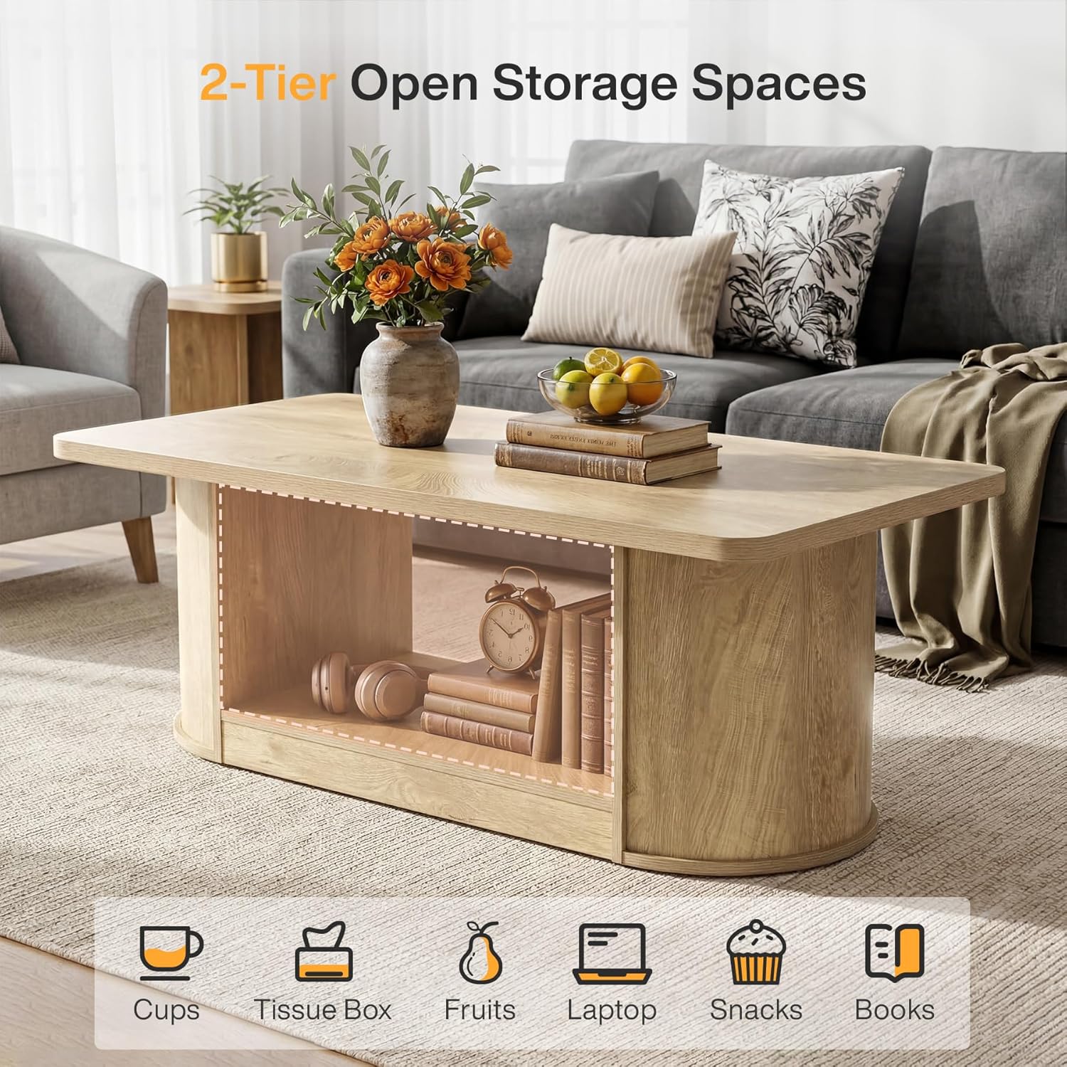 47" Rectangle Coffee Table - Canva Home