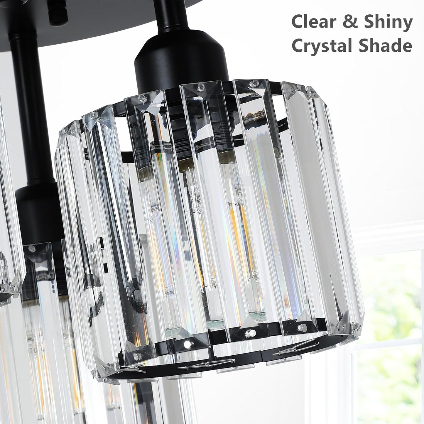 Crystal Semi Flush Mount Ceiling Light - Canva Home