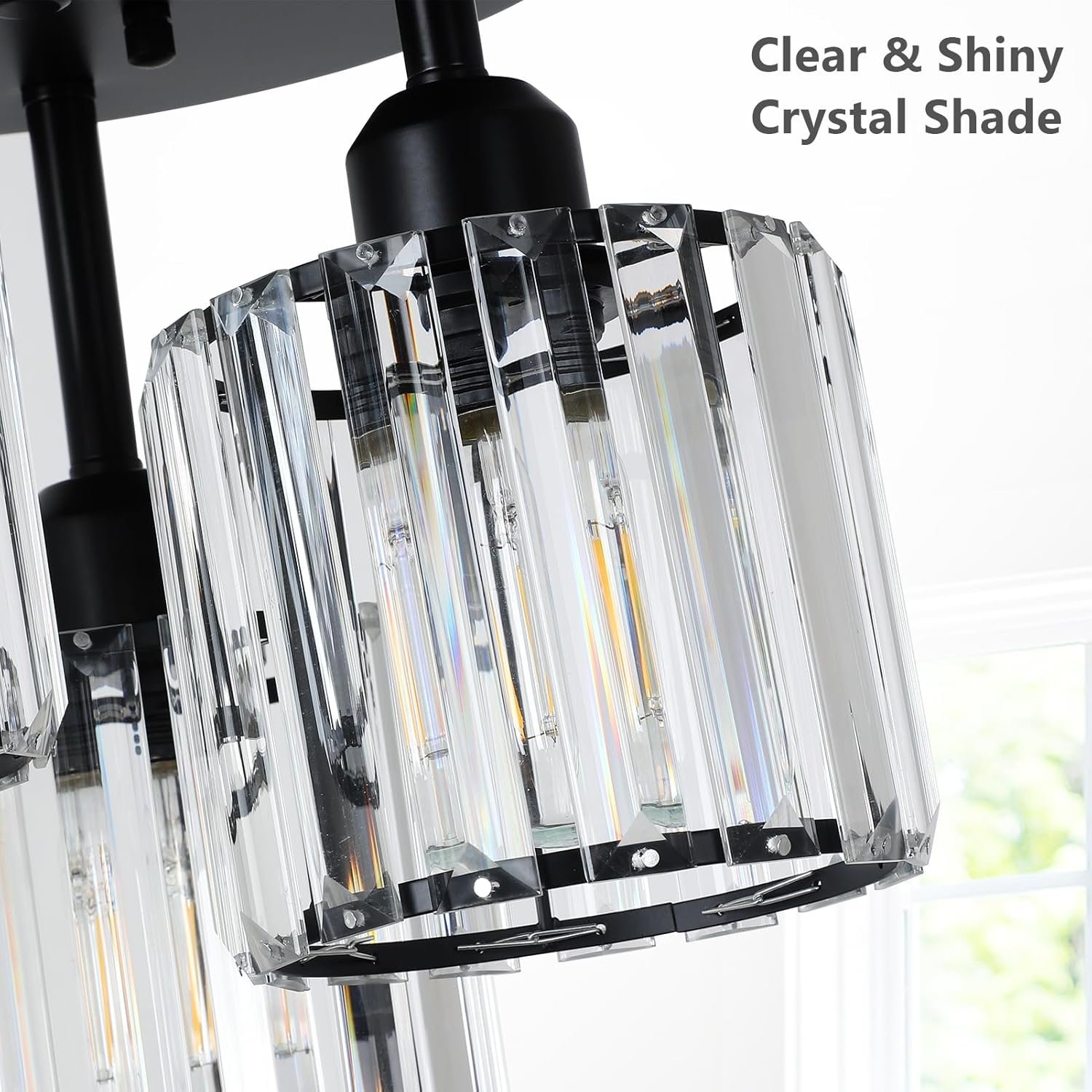 Crystal Semi Flush Mount Ceiling Light - Canva Home