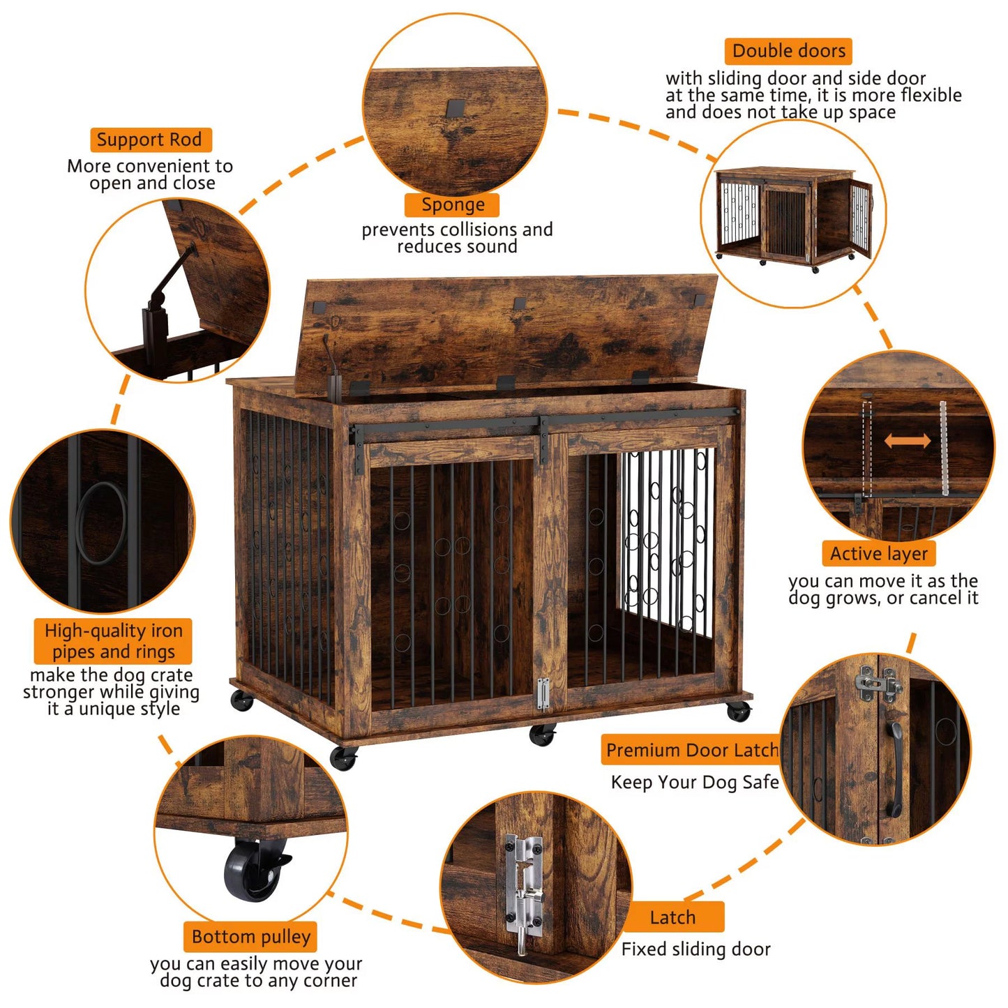 Hana Large Dog Crates Furniture