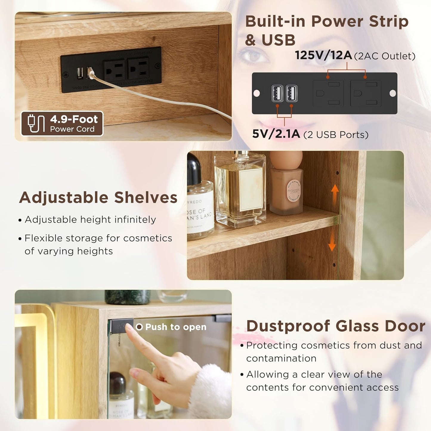 48" Fluted Makeup Vanity Desk - Canva Home
