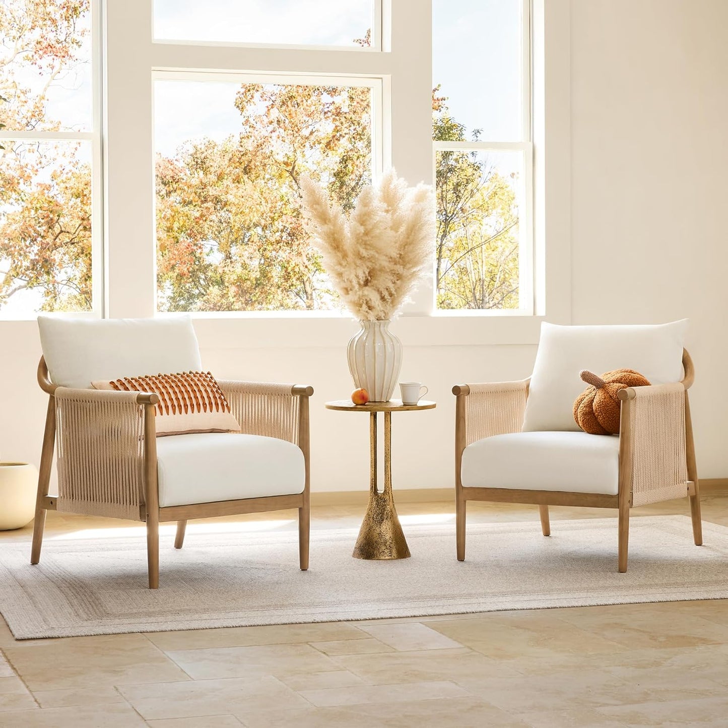 Modern Armchair with Solid Wooden Armrest - Canva Home